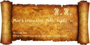 Martinovics Mátyás névjegykártya