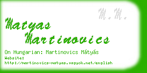 matyas martinovics business card
