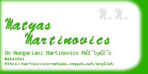 matyas martinovics business card